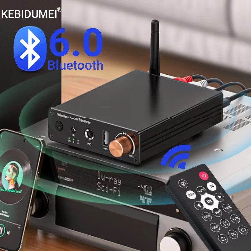 [Sẵn sàng] Bộ thu âm thanh Bluetooth 6.0 Bộ chuyển đổi không dây âm thanh nổi 3,5 mm AUX RCA 6.5MM Karaoke USB U-Disk HIFI Lossless Âm nhạc cho loa ô tô