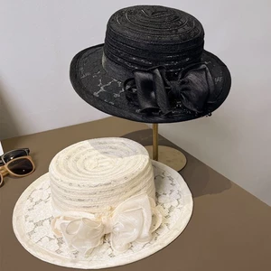 Mũ Nữ Mùa Hè Retro Hoa Ren Mũ Phẳng Đi Biển Đa Năng Chống Nắng Mũ Chống Nắng Top Mũ Hợp Thời Trang