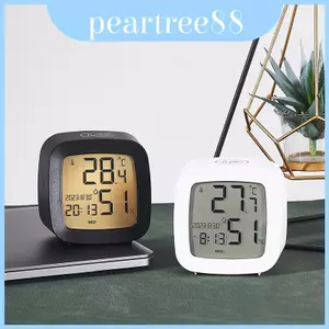 Đồng hồ điện tử báo thức tối giản với màn hình Lcd và bàn làm việc hoạt động bằng pin cho