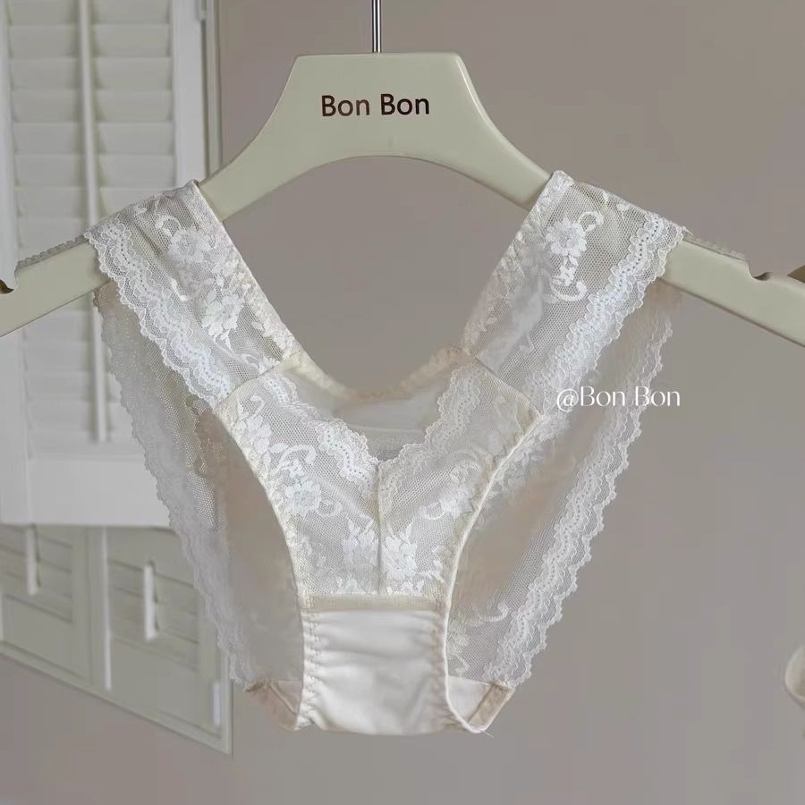 Quần Lót Nữ Hình Tam Giác Ren Thép Mềm, Vòng Siêu Mỏng Thoáng Khí Giúp Nhỏ Ngực