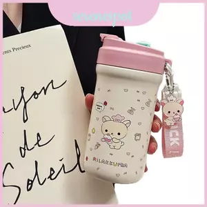 Suits Bear Light Cốc cách nhiệt chân không 600ml có nắp chống rò rỉ cho người lớn và trẻ em
