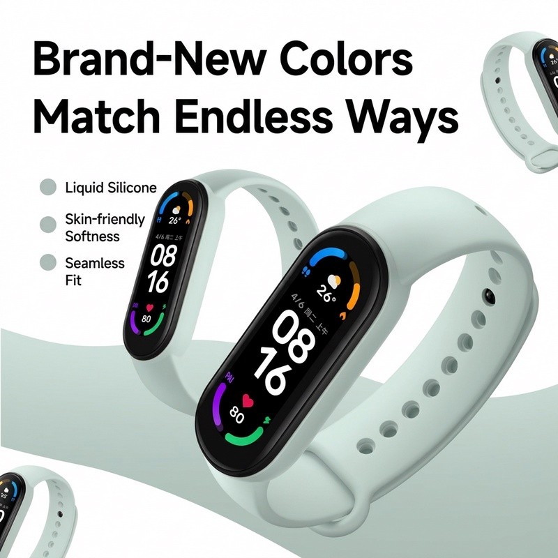 Dây đeo silicone cho Xiaomi Mi Band 10/9/8 Dây Cao Su Silicon Cao Cấp Thay Thế Cho Vòng Đeo Tay Thông Minh Miband Mi 9 Miband 8 – ảnh mô tả chi tiết 2