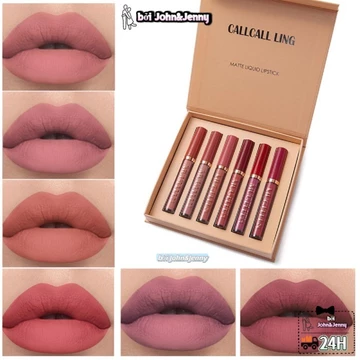 Bộ hộp quà tặng 6 Matte Son tint nhung lì chống dính cốc Son tint chất lỏng Châu Âu Mỹ Son môi chốn