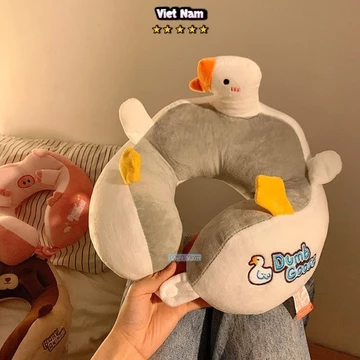 Gối chữ U hoạt hình dễ thương, gối mút hoạt tính đốt sống cổ đặc biệt, gối kê cổ, gối ngủ trưa văn