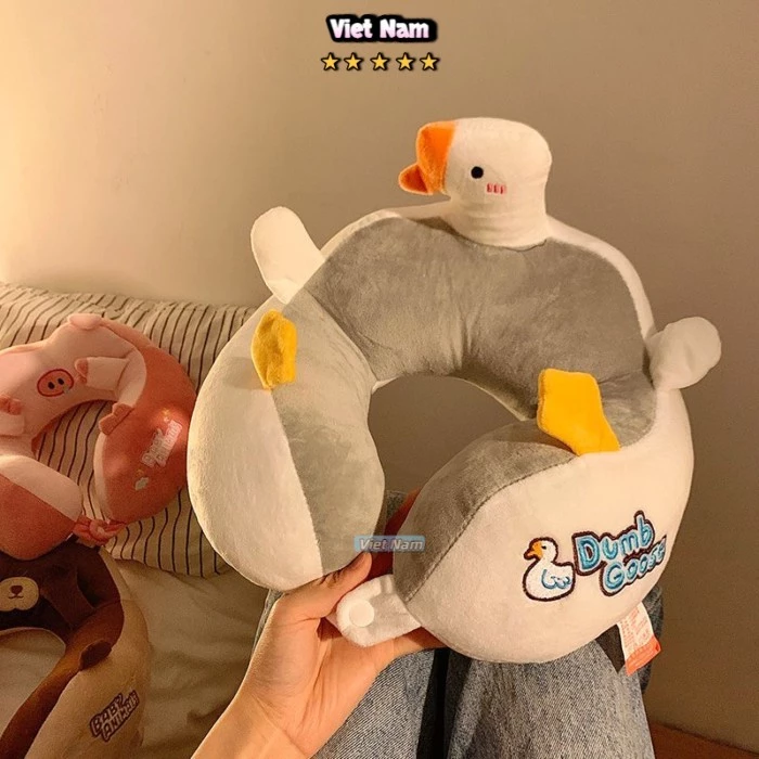 Gối chữ U hoạt hình dễ thương, gối mút hoạt tính đốt sống cổ đặc biệt, gối kê cổ, gối ngủ trưa văn