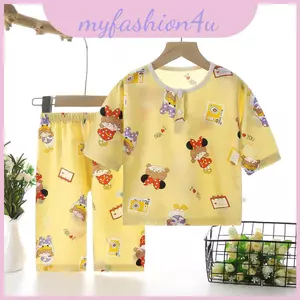 Bộ đồ ngủ thỏ dưa hấu tập đi bằng vải Cotton Satin và vải thấm hút cho đồ ngủ trẻ sơ sinh