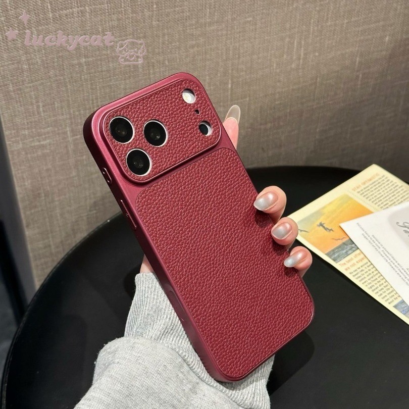 Ốp Điện Thoại Da Nhiều Màu Sắc Đơn Giản Cho iPhone 18 17 16 15 14 13 12 ...