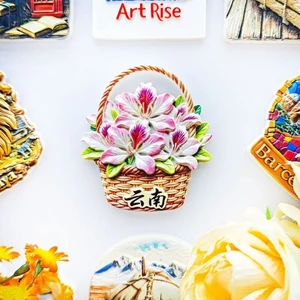 Giỏ hoa Vân Nam Nhãn dán từ tính hoa hồng