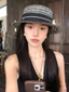 Pháp Retro Flat-top Mũ Rơm Dành Cho Nữ Xuân Hè Chống Nắng Mũ Đi Biển Kỳ Nghỉ Mũ Chống Nắng Mũ Rơm