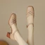 Pháp Bao Đầu Rỗng Giày Sandal Nữ Mùa Hè Mới Retro Da Mềm Gót Dày Giày Đơn Vuông Mũi Giày Cao Gót