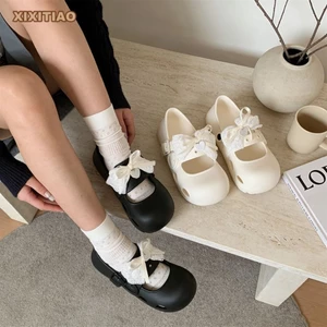 Giày đi biển nơ phong cách Hàn Quốc dành cho nữ mang giày Mary Jane chống trượt giày ba lê ph