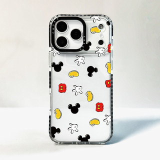 Phim Hoạt Hình Mickey Cử Chỉ Miếng Dán Tương Thích Cho IPhone 12 13 14 15 16 17ProMax 12 13Mini Cover X XR XS Max Silicone Mềm Clear SE 2022 6 7 8 Plus 17AIR Vỏ Chống Sốc