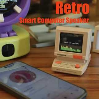 Loa Bluetooth Divoom Minitoo, vật trang trí để bàn phong cách retro, màn hình hiển thị