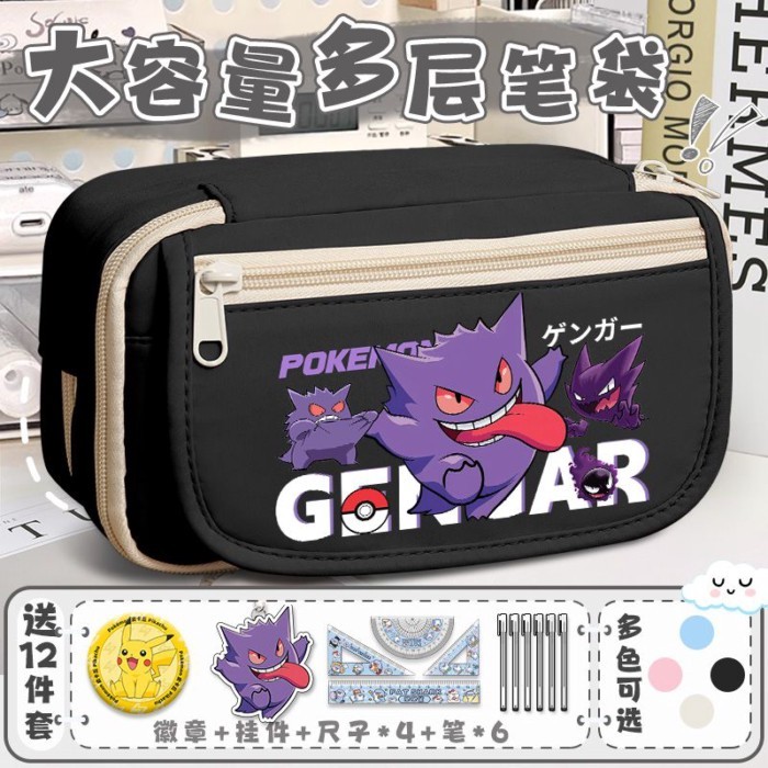 Hộp Đựng Bút Chì Pokémon Hoạt Hình Cô Gái Mới Dung Tích Lớn Trẻ Em Bé Trai Văn Phòng Phẩm Túi Học Sinh Trung Học Cơ Sở Học Sinh Tiểu Học Túi Bút Chì