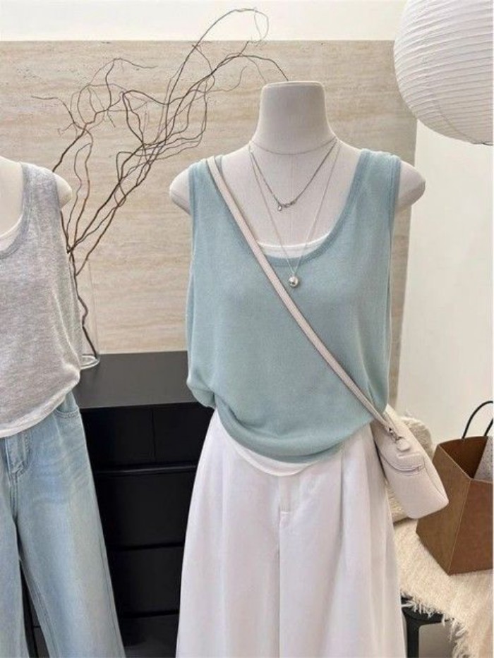 Lan Modal Camisole Lớn Phong Cách Mới Cho Xuân Hè, Mặc Ngoài Hoặc Trong