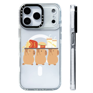 Phim Hoạt Hình Ba Capibara Lift Hamburg Ốp Lưng Sạc Từ Tính Không Dây Tương Thích Cho IPhone 12 13 14 15 16 17 ProMax Cover 17 AIR Silicone Mềm Trong Suốt Ốp Lưng Chống Sốc