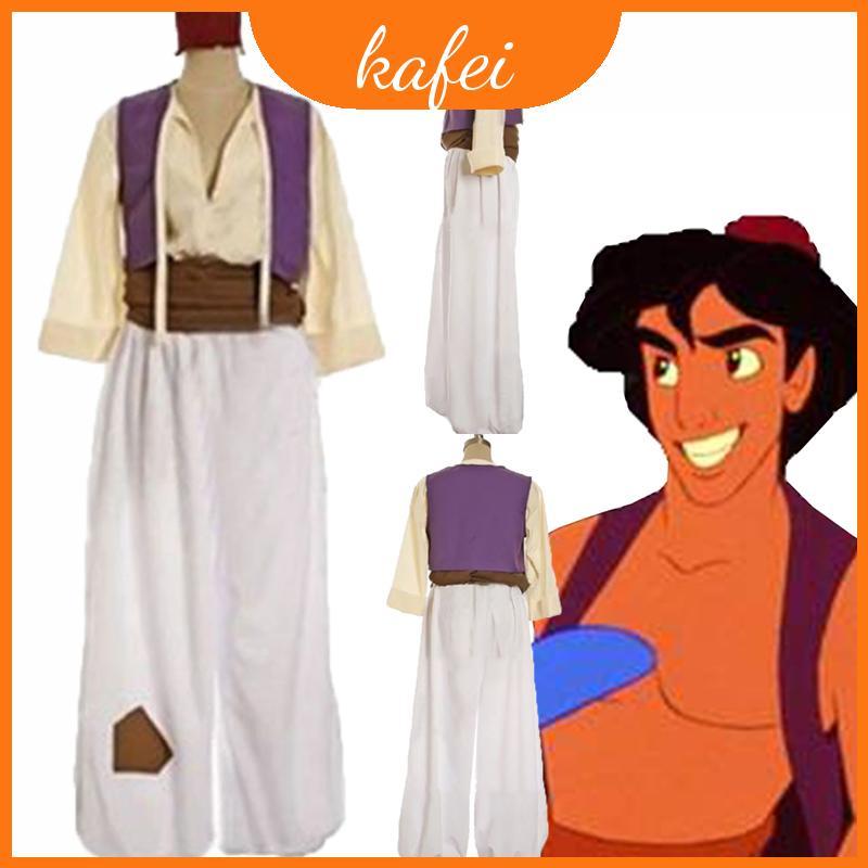 Trang phục Aladdin nam người lớn sống động hoàn chỉnh với phụ kiện thời trang và mũ