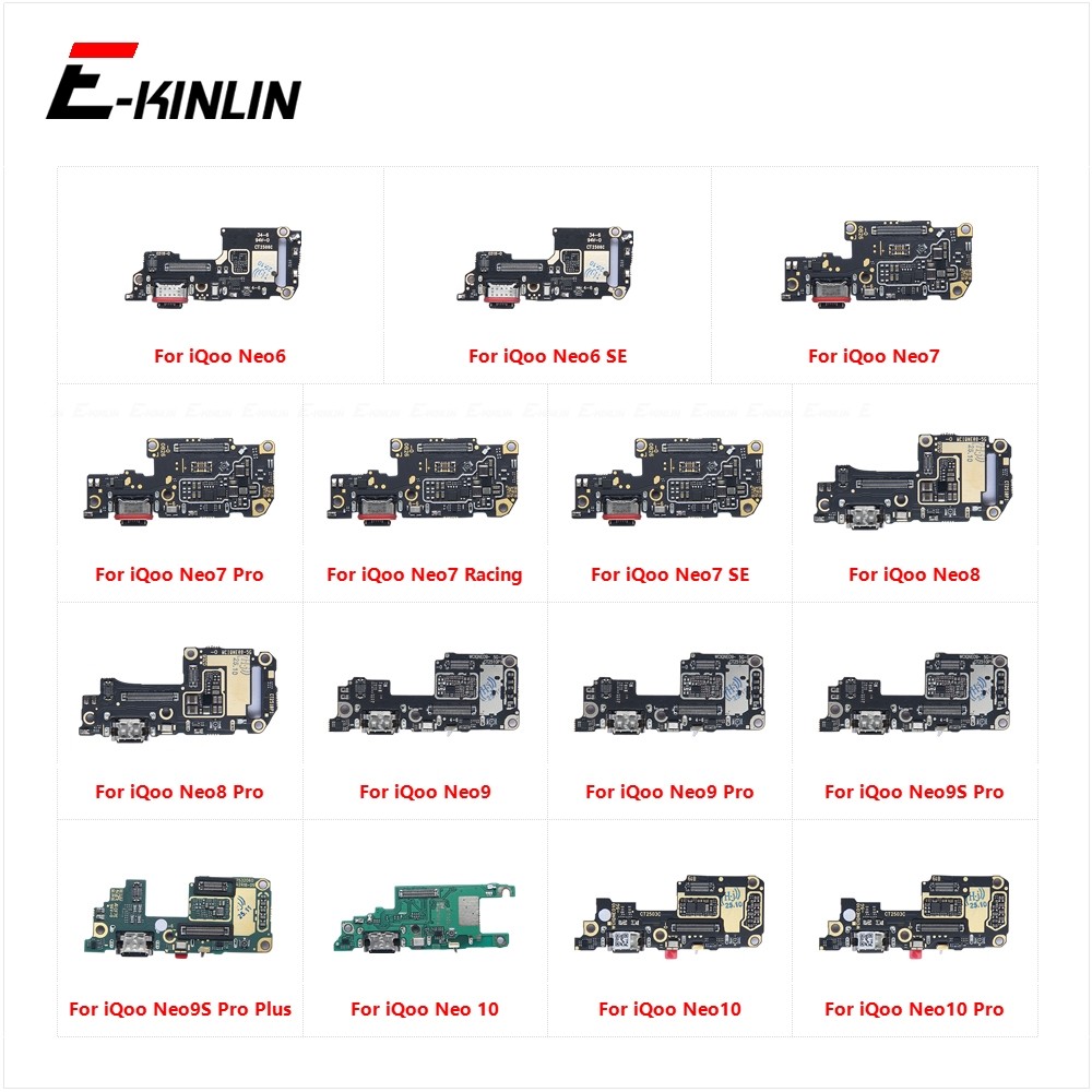 Đế Sạc Cổng Sạc USB Cắm Ban Cáp Mềm Cho Vivo iQoo Neo6 SE Neo7 Racing Neo8 Neo9 Neo9S Neo10 Pro Plus Thay Thế Các Bộ Phận