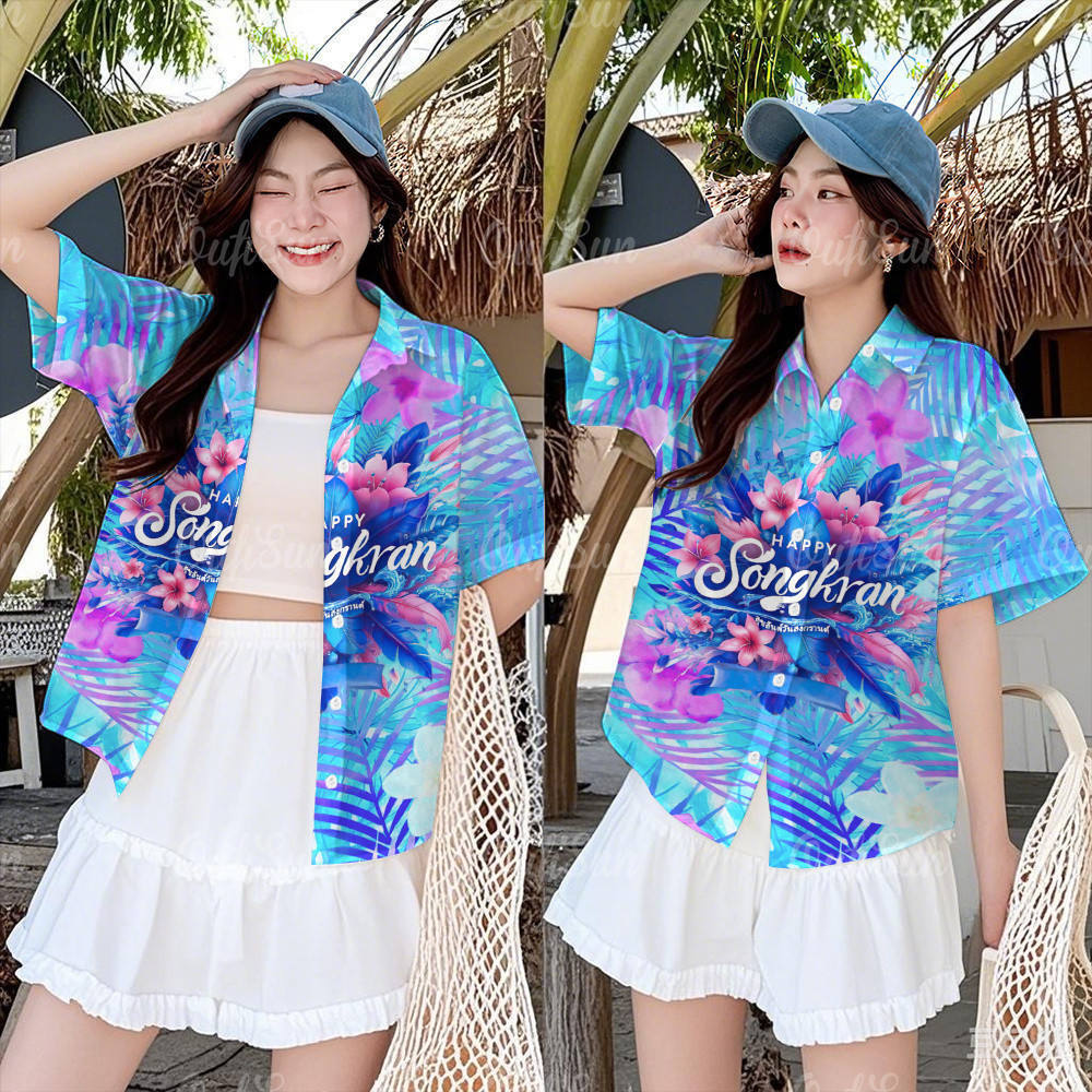 Áo sơ mi thoáng khí cho nữ, phù hợp lễ hội Songkran