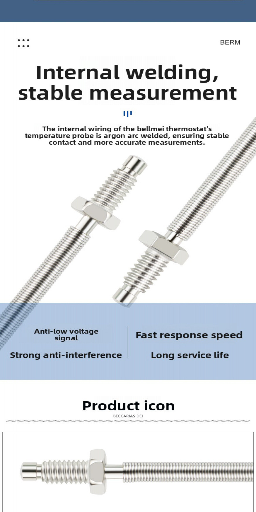 Spring-loaded screw-type thermocouple K-type M6 temperature sensor ...