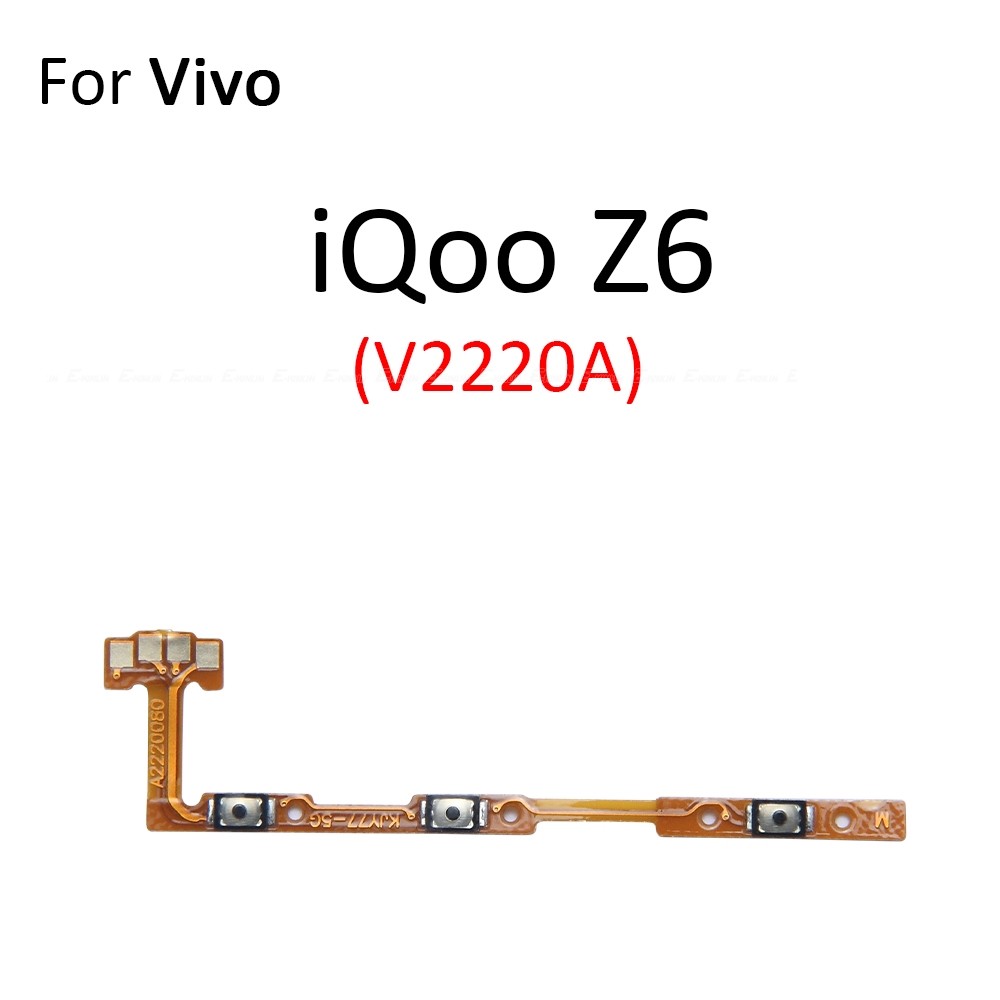 Tắt Tiếng Công Tắc Chìa Khóa Nguồn Ruy Băng Cho Vivo iQoo Z6 Z7 Z7i Z7x Z8 Z8x Z9s Z9x Z9 Pro Plus Lite Turbo Điều Khiển Nút Âm Lượng Cáp Mềm Thay Thế Các Bộ Phận
