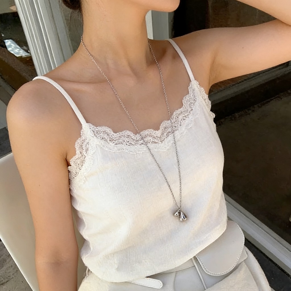 Vòng cổ bạc mặt dây chuyền giọt nước dành cho nữ