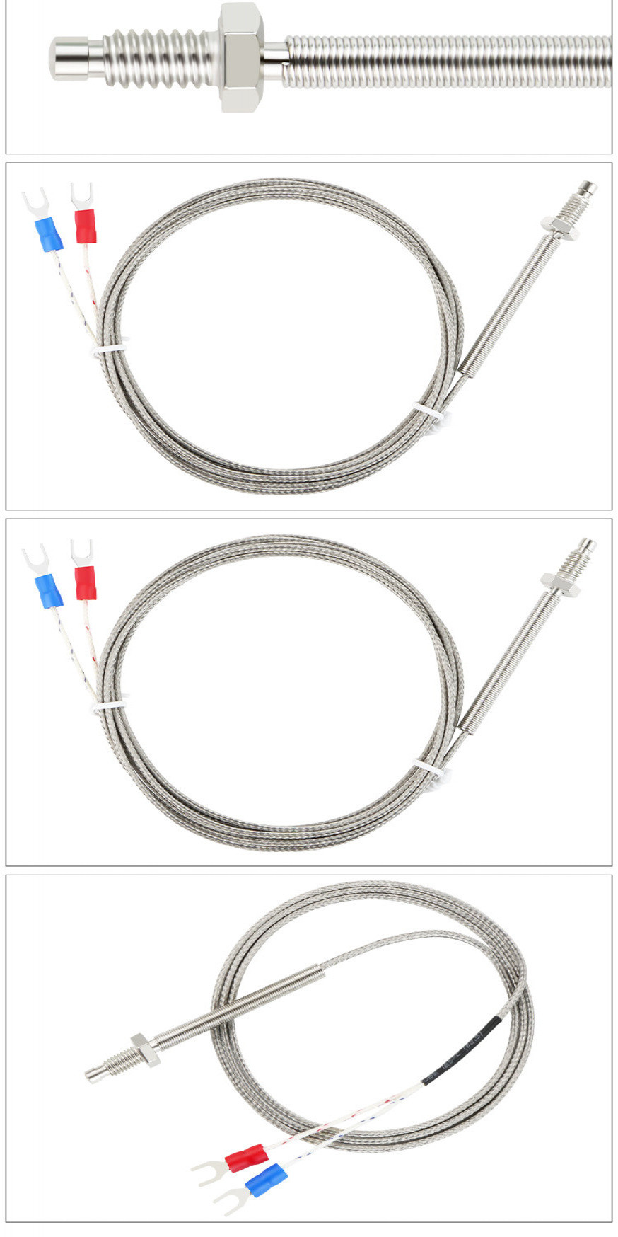 Spring-loaded screw-type thermocouple K-type M6 temperature sensor ...