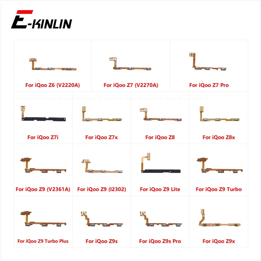 Tắt Tiếng Công Tắc Chìa Khóa Nguồn Ruy Băng Cho Vivo iQoo Z6 Z7 Z7i Z7x Z8 Z8x Z9s Z9x Z9 Pro Plus Lite Turbo Điều Khiển Nút Âm Lượng Cáp Mềm Thay Thế Các Bộ Phận