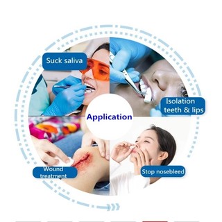 Bộ 50 Dùng Một Lần Nha Khoa Hút Tĩnh Điện Phẫu Thuật Cotton Cuộn Làm Trắng Răng Làm Sạch Cuộn Cotton Chăm Sóc Răng Miệng