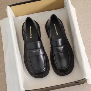 Giày loafer nữ jk đen 41 giày da nhỏ đế dày