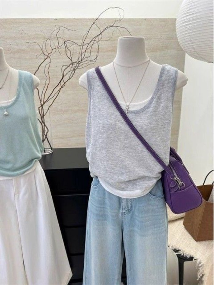 Lan Modal Camisole Lớn Phong Cách Mới Cho Xuân Hè, Mặc Ngoài Hoặc Trong