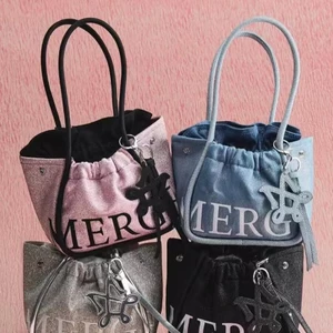 Túi Nữ Thái Lan MERGE Túi Tote mini Nhỏ 2025 Phong Cách Mới Di Động Đeo Vai Túi Thời Trang Đơn Giản