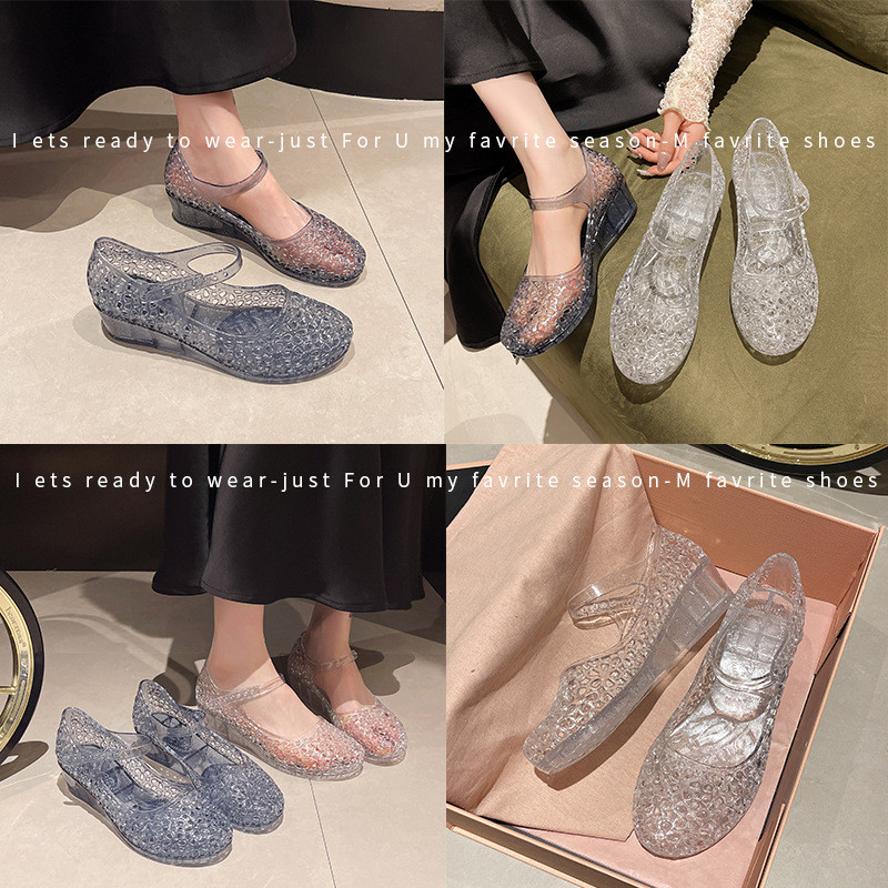 Dép nửa sang trọng rỗng Dép sandal thoáng khí Dép thạch