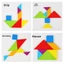 Đồ chơi Tangram bằng gỗ chắc chắn dành cho trẻ em Hình dạng học tập và kỹ năng thân cây ở nhà hoặc trường học