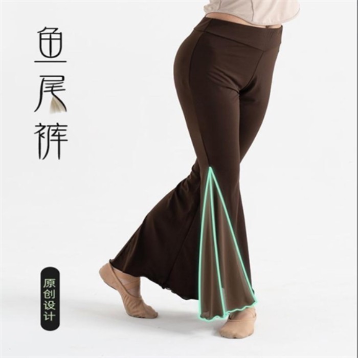 Mới Rời Luyện Tập Khiêu Vũ Quần Nữ Trưởng Thành Micro-Lớn Quần Thẳng Múa Dân Gian Cổ Điển Body Y