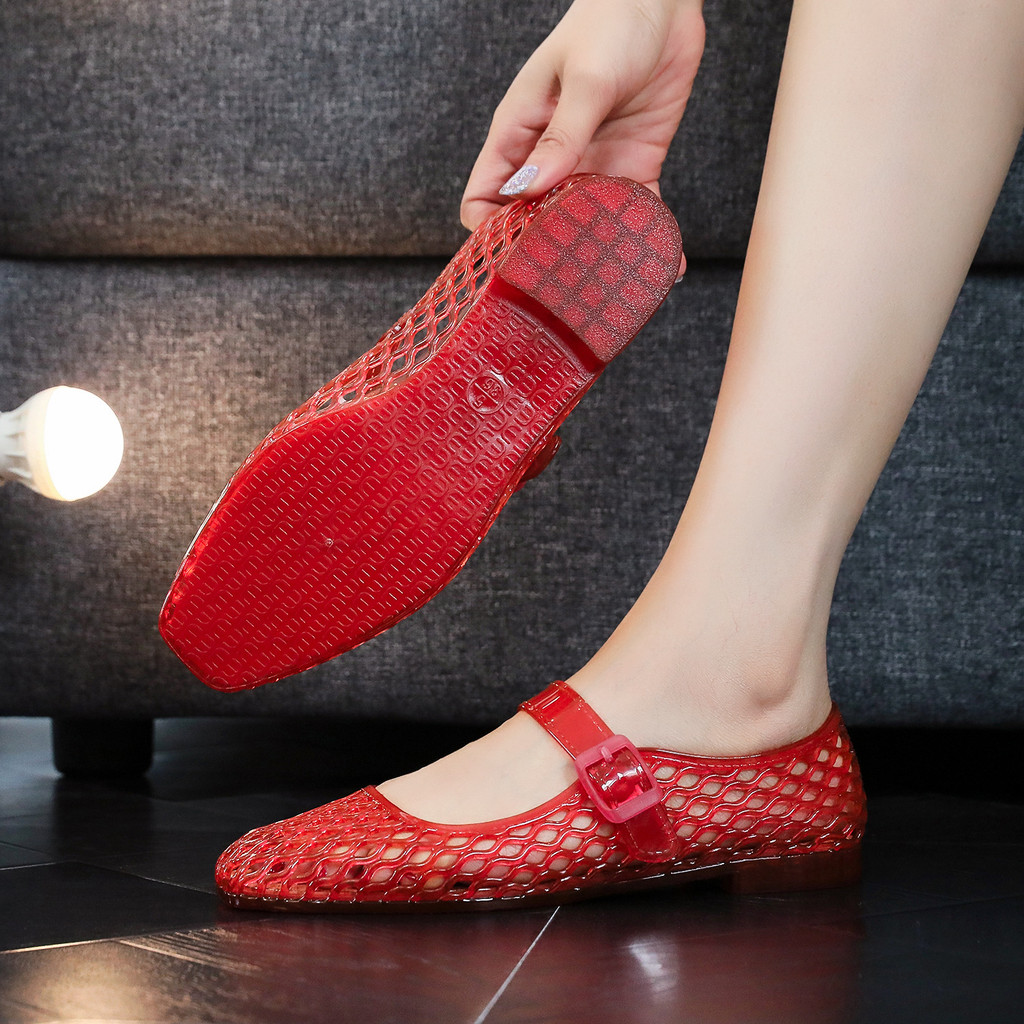 Giày sandal rỗng mới Giày thạch trong suốt