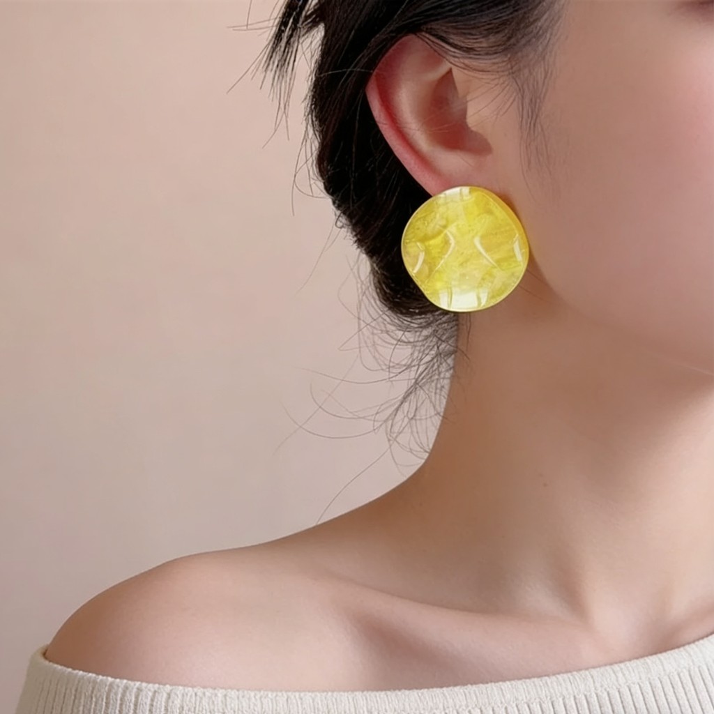 Bông tai tròn xoắn màu kẹo Bông tai nữ phù hợp