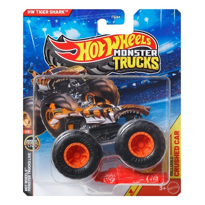 Mỹ Hot Wheels Hoang Dã Lớn Xe Đạp 26C Hợp Kim Quái Vật Hổ Cá Mập Bộ Xe Tải Trẻ Em Bé Trai Đồ Chơi FEJ44