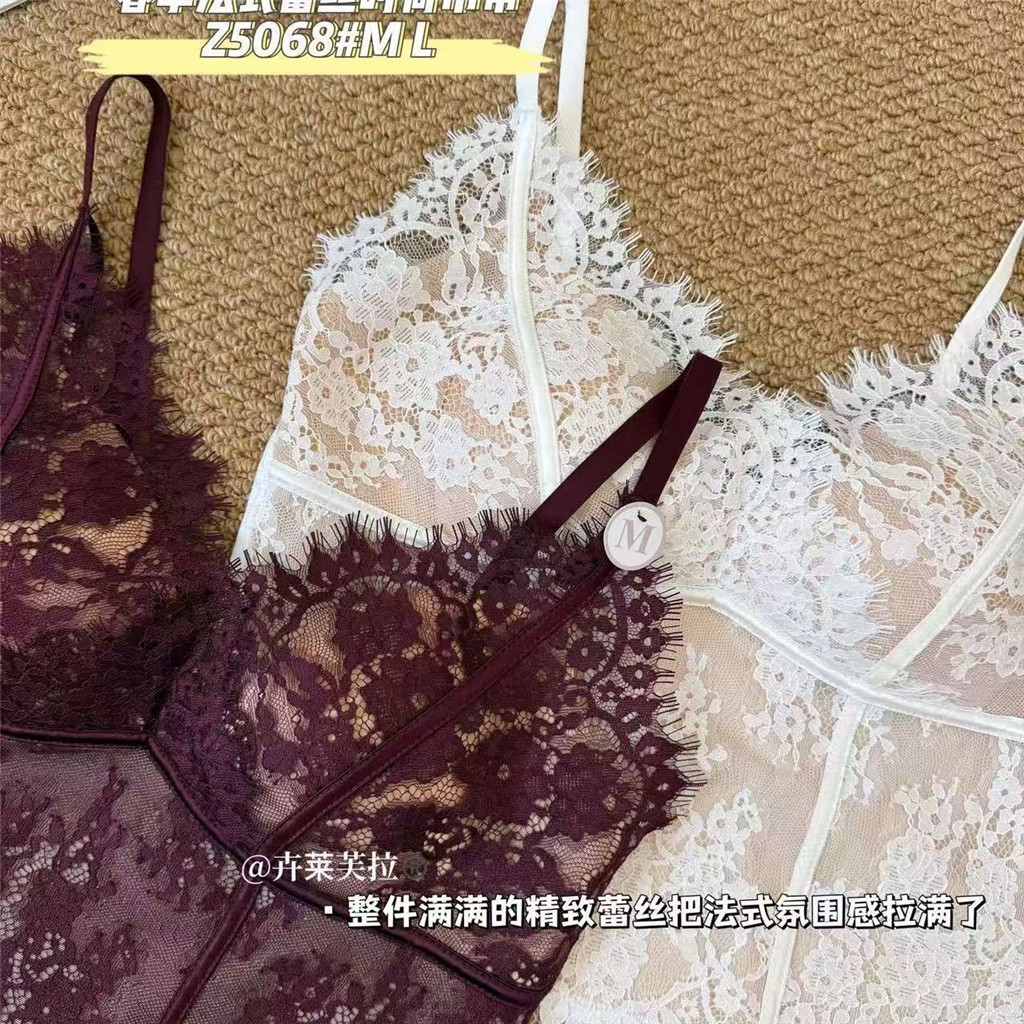 Camisole Phong Cách Mùa Xuân Pháp, Ren Lông Mi, Gợi Cảm