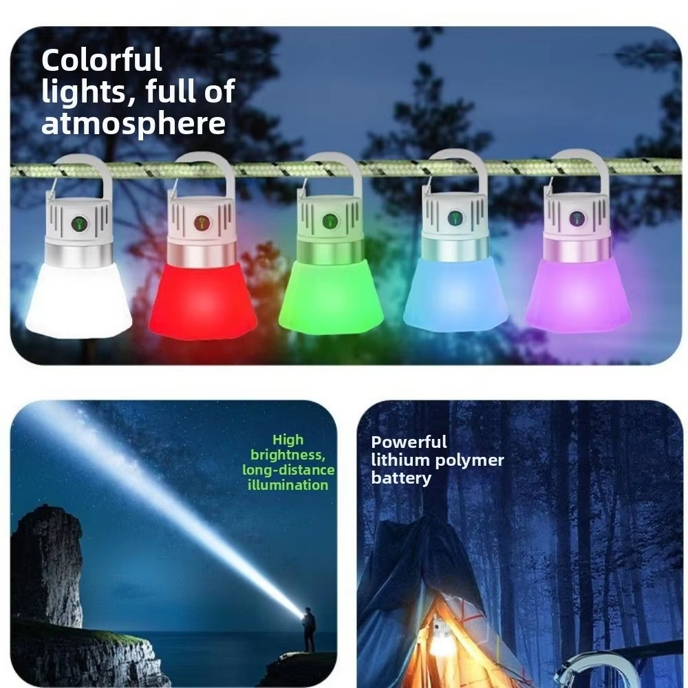 2 Chiếc Nắp Chai RGB Ánh Sáng Type-C, Chống Nước - Đèn Pin Mini cho Cắm Trại và Trang Trí Ramadan