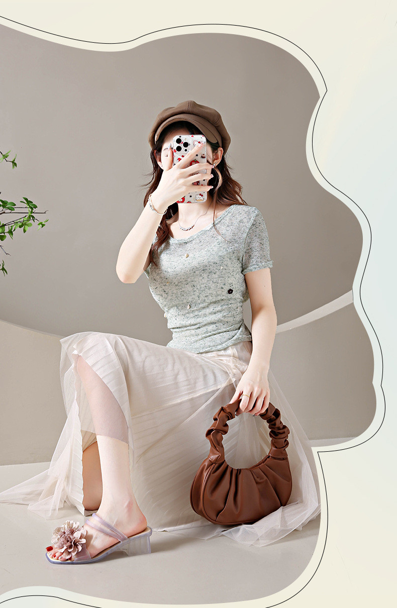 Giày Pha Lê Hoa Dép Giữa Gót Nữ
