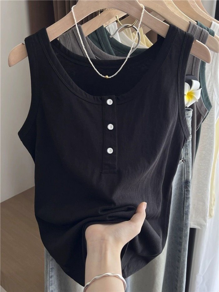 Lan Camisole Bông Tuyết Cotton Kích Thước Lớn, Phù Hợp Mặc Bên Trong Hoặc Bên Ngoài