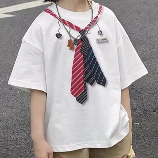 Cà vạt màu trắng ngộ nghĩnh dành cho trẻ em và bé trai mùa hè in hình nguyên chất cotton mỏng, dáng