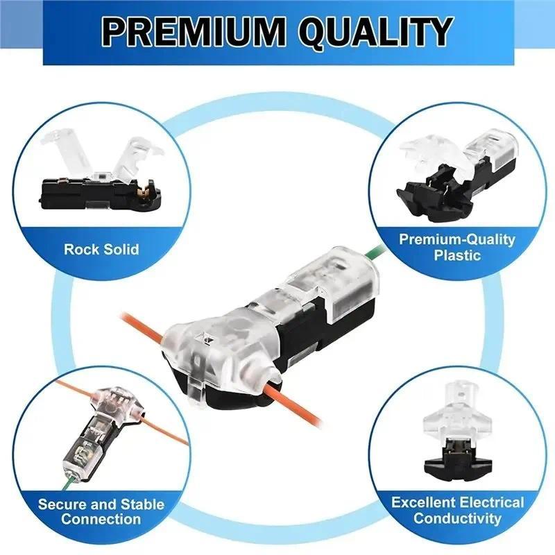 [Bán chạy nhất] 30 CÁI Cáp dây T1 / T2 Kết nối kết nối Không bán Không có chốt Kết nối thiết bị đầu cuối nhanh Joiners Phụ kiện điện cắm tự động