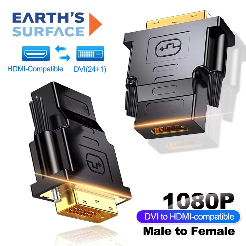 Cáp chuyển đổi tương thích 1080P DVI sang HDMI DVI Nam sang Nữ HDTV Bộ chuyển đổi đầu nối hai chiều cho PC Laptop TV Box