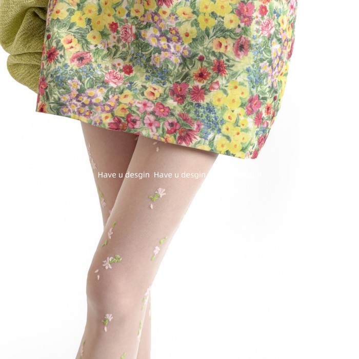 Quần Legging Nguyên Chất Desire Hoa Mỏng, Trong Suốt Thịt Trắng Sữa - Phong Cách Nhật Bản Cho Xuân Hè