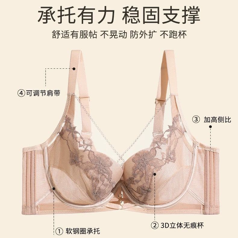 Ren Gợi Cảm Phụ Nữ Vú Lớn Nhìn Nhỏ Mỏng Phong Cách Tập Hợp Push-up Ngực Chống Chảy xệ Có Thể Điều Chỉnh Vòng Thép Mềm Áo Ngực