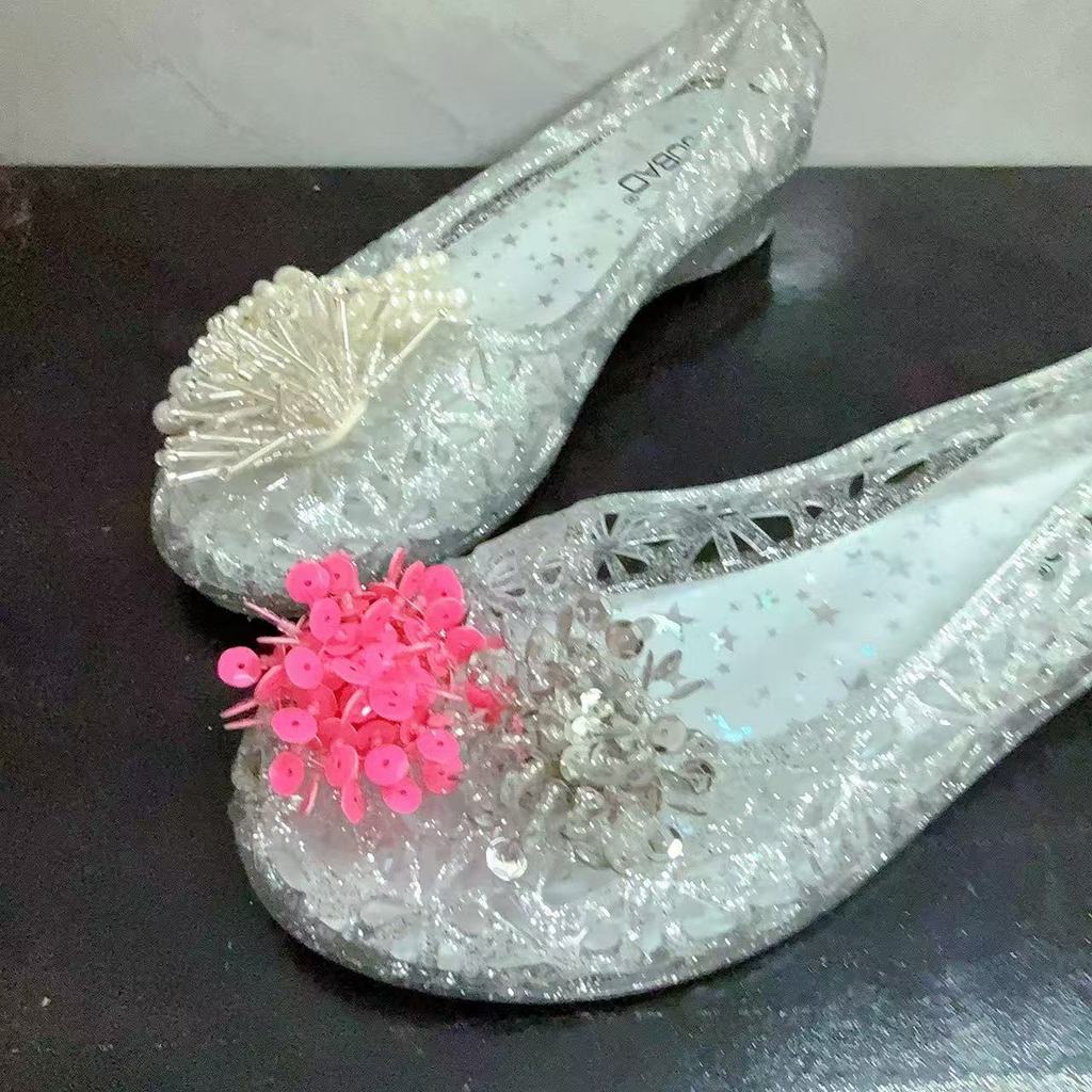 Giày Jelly Đế Mềm Dép Trong Suốt Nữ Pha Lê Giày Đơn