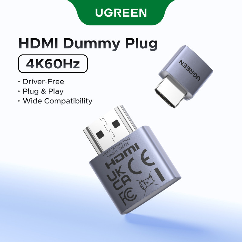 HDMI Dummy Plug 4K60Hz Ugreen Độ phân giải tùy chỉnh Plug & Play Bugi ...