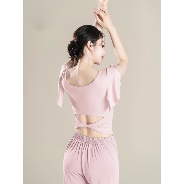 Múa Cổ Điển Khiêu Vũ Hiện Đại Quần Áo Ngắn Tay Áo Cho Nữ Múa Trung Hoa Ballet Cổ Điển Cơ Thể Và